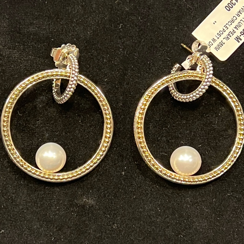 LAGOS Dangling Luna Pearl Earring. BNEW